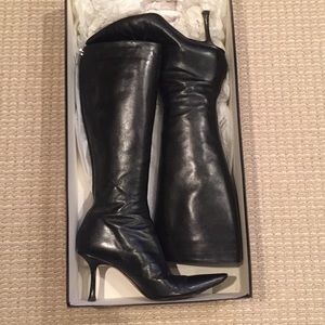 Jimmy Choo, black leather boot